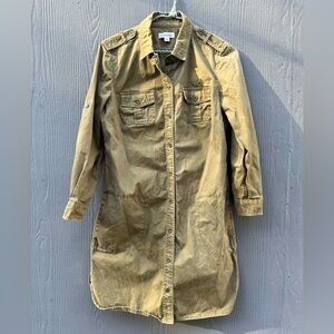Calvin Klein Green Cotton Shirt Dress Size S